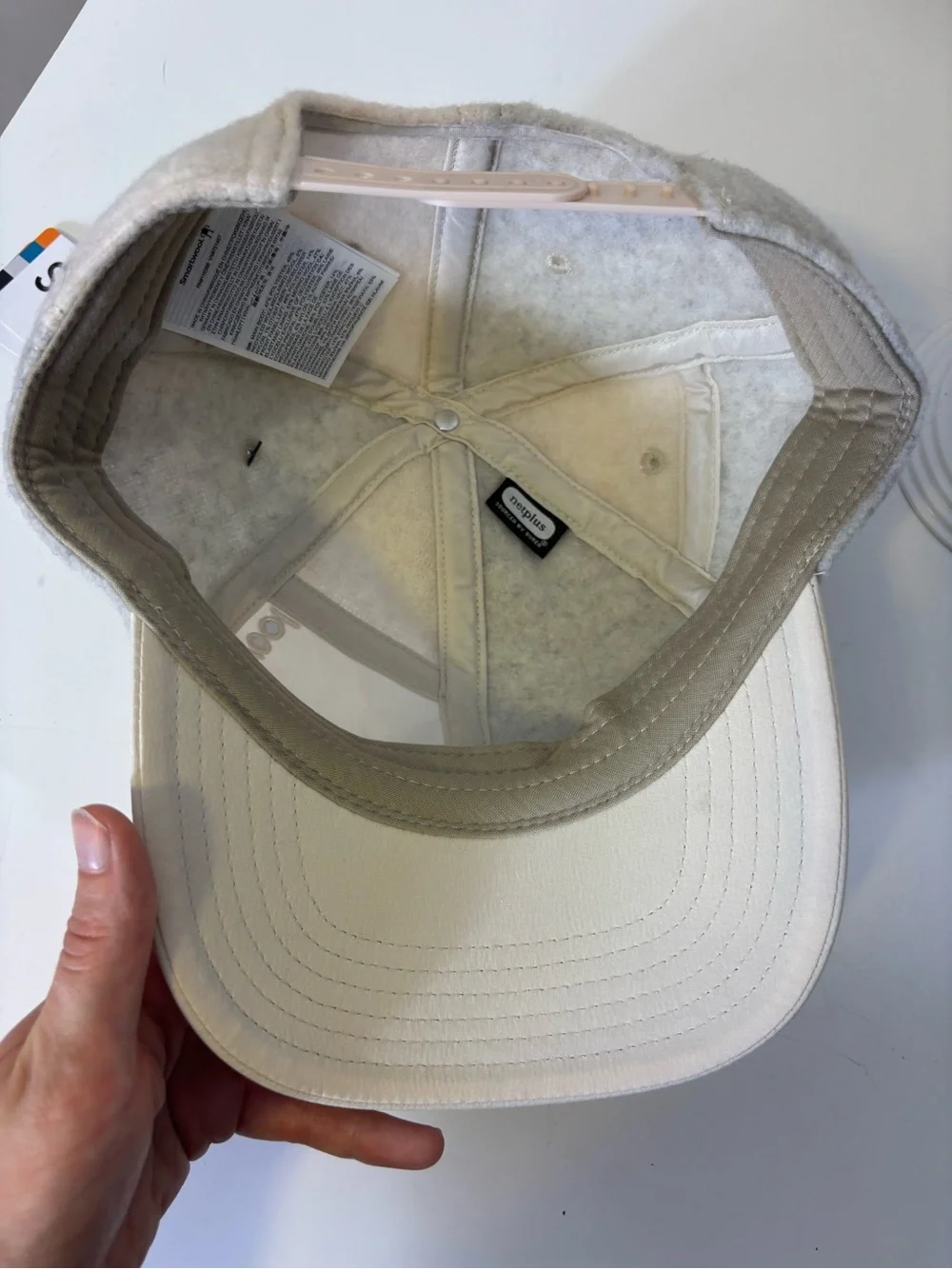 New Smartwool Cream & Light Gray Merino Wool Baseball Cap Unisex